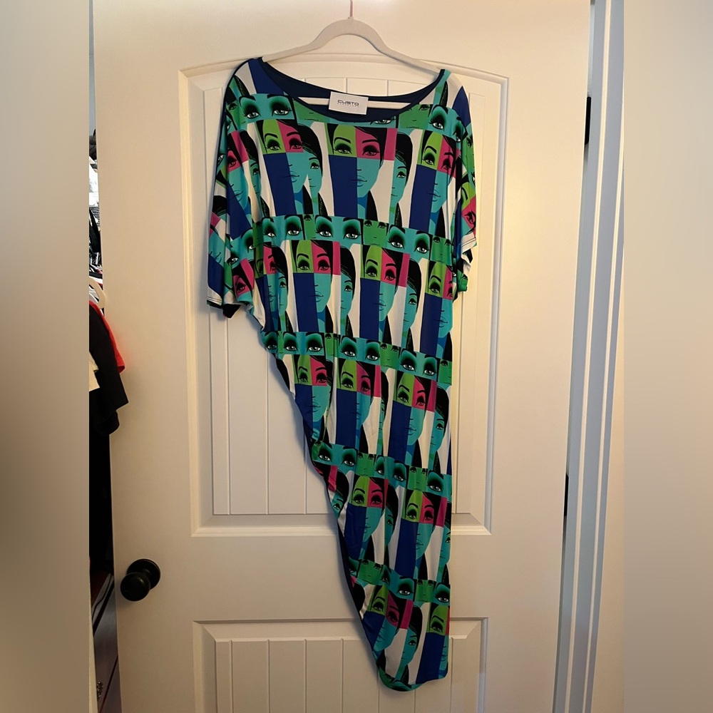 Custo Barcelona Asymmetrical Graphic Dress